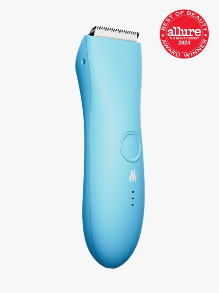 Meridian The Trimmer Premium component in blue with white accents on a light gray background with red Allure Best of Beauty seal in the top right corner